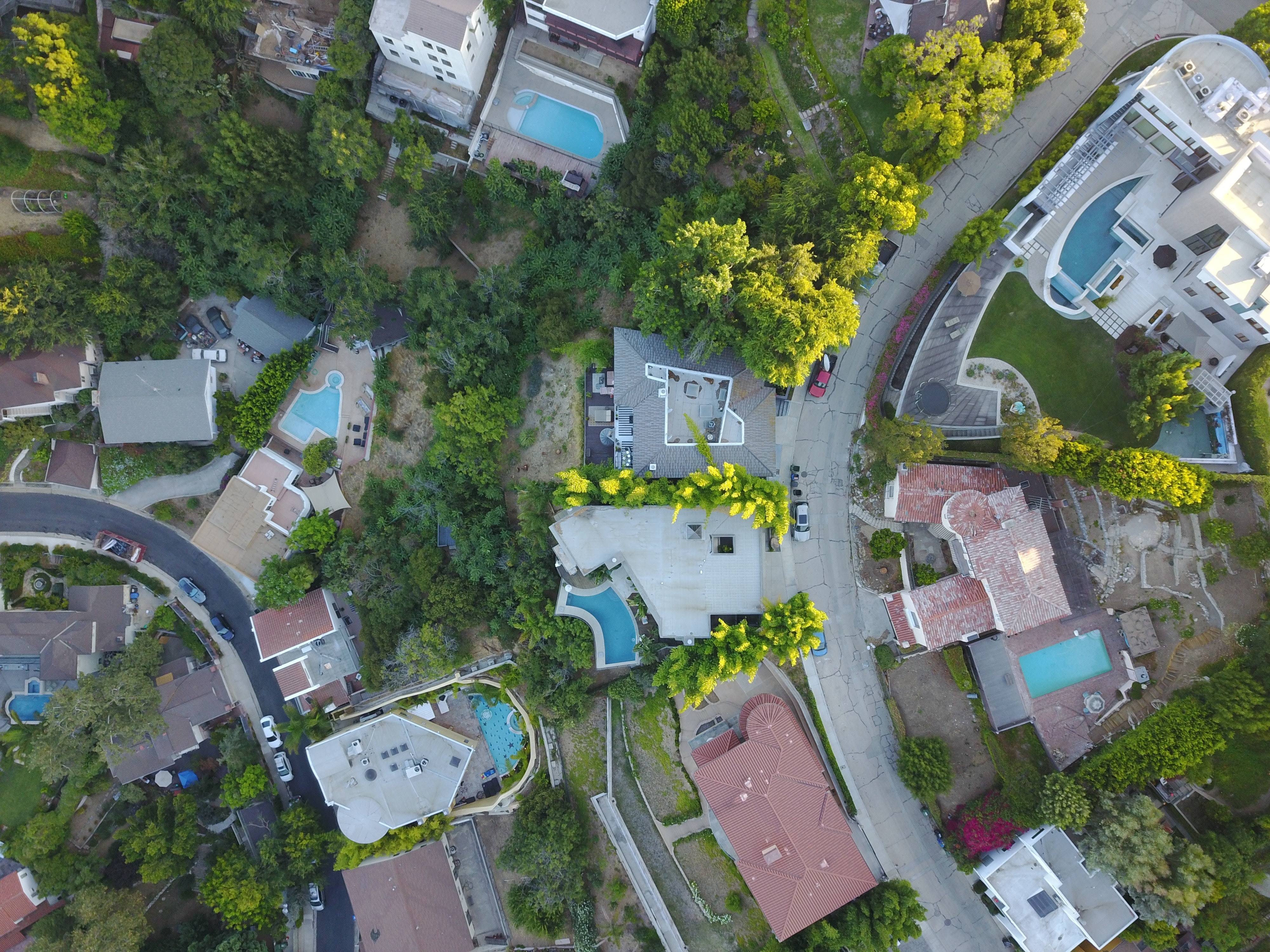 suburb home aerial view
